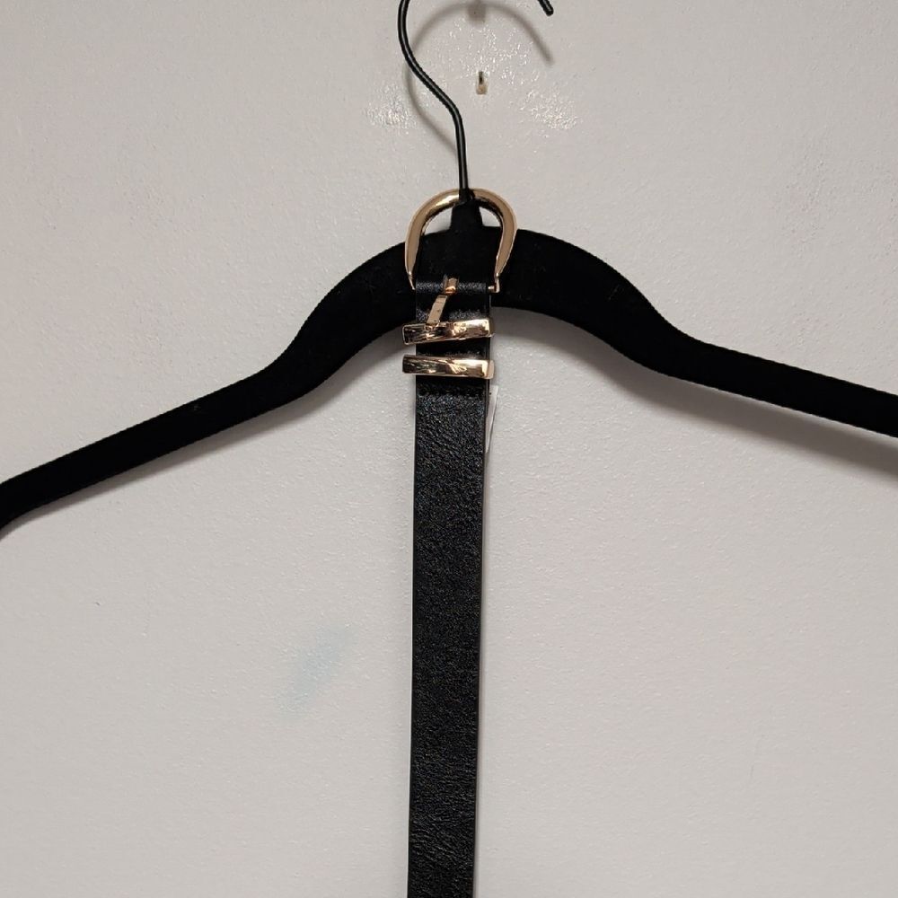 Old Navy Black Belt with Gold Buckle